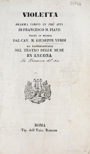 Cover of: Violetta: dramma lirico in tre atti