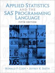 Applied statistics and the SAS programming language by Ronald P. Cody