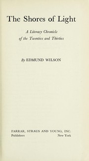 Cover of: The shores of light by Edmund Wilson