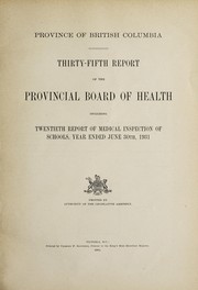 Cover of: Report of the Provincial Board of Health