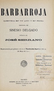 Cover of: Barbarroja: zarzuela en un acto y en prosa