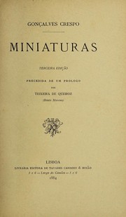 Cover of: Miniaturas: precedida de um prologo