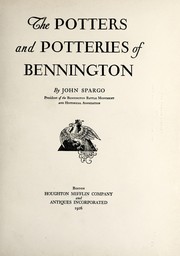 Cover of: The potters and potteries of Bennington