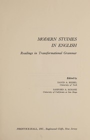 Cover of: Modern studies in English: readings in transformational grammar