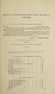 Cover of: Report by Consul-General Hosie on the province of Ssu-̆chúan