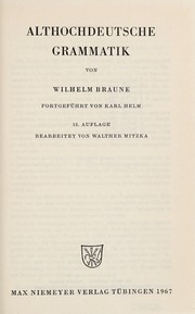 Cover of: Althochdeutsche Grammatik