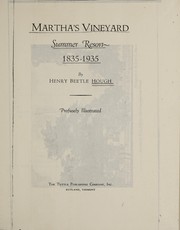 Cover of: Martha's Vineyard, summer resort, 1835-1935