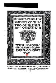 Cover of: Comedy of the Two Gentlemen of Verona ... by William Shakespeare