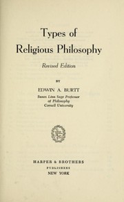 Cover of: Types of religious philosophy.