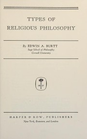 Cover of: Types of religious philosophy