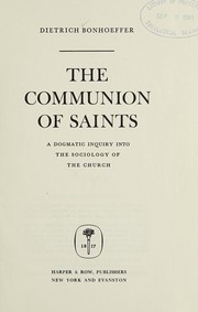 Cover of: The  communion of saints