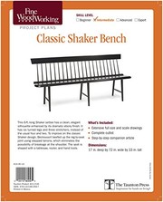 Cover of: Fine Woodworking's Classic Shaker Bench Plan