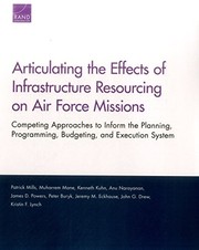 Cover of: Articulating the Effects of Infrastructure Resourcing on Air Force Missions: Competing Approaches to Inform the Planning, Programming, Budgeting, and Execution System