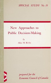Cover of: New approaches to public decision-making.