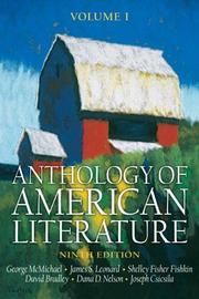 Cover of: Anthology of American Literature, Volume I (Anthology of American Literature)
