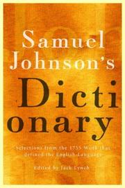Cover of: Samuel Johnson's Dictionary by Jack Lynch