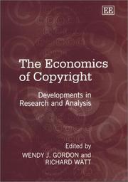 The economics of copyright : developments in research and analysis