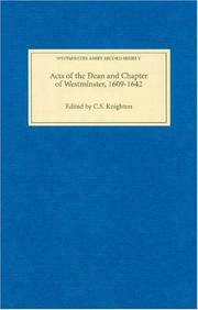 Acts of the Dean and Chapter of Westminster, 1609-1642