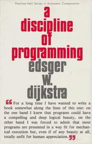 Cover of: A discipline of programming by Edsger Wybe Dijkstra