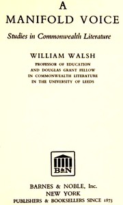 Cover of: A manifold voice; studies in Commonwealth literature.