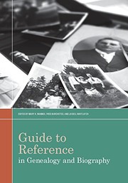 Cover of: Guide to Reference in Genealogy and Biography