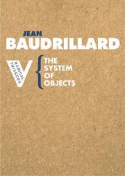 Cover of: The System of Objects (Radical Thinkers)