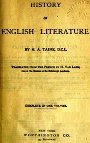 Cover of: History of English Literature