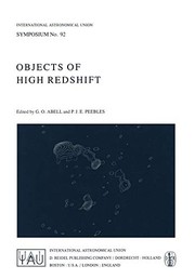 Cover of: Objects of high redshift: symposium no. 92 held in Los Angeles, U.S.A., August 28-31, 1979