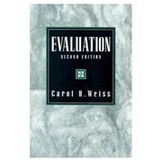 Cover of: Evaluation by Carol H. Weiss