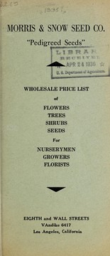 Cover of: Wholesale price list of flowers, trees, shrubs, seeds for nurserymen, growers and florists