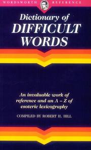 Cover of: Dictionary of Difficult Words