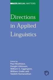 Cover of: Directions in Applied Linguistics: Essays in Honor of Robert B. Kaplan (Multilingual Matters)