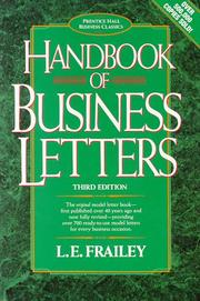 Handbook of businessletters by L.E Frailey, L. E. Frailey, Susan P. Mamchak, Steven R. Mamchak