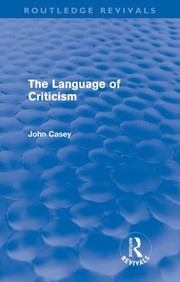 Cover of: The Language Of Criticism by John Casey