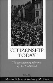 Citizenship today by Martin Bulmer, Anthony M. Rees
