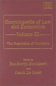 Cover of: The Regulation of Contracts (Encyclopedia of Law and Economics , Vol 3)