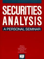 Cover of: Securities Analysis: A Personal Seminar