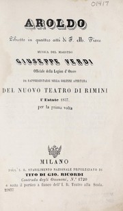 Cover of: Aroldo: libretto in quattro atti