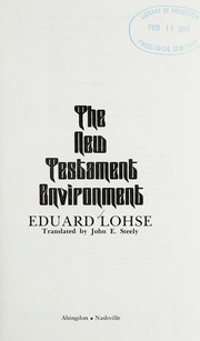 Umwelt des Neuen Testaments by Lohse, Eduard