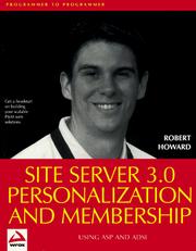 Cover of: Site server 3.0: personalization and membership