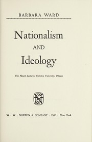 Cover of: Nationalism and ideology