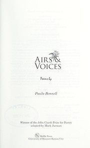 Cover of: Airs & Voices by Paula Bonnell