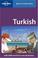 Cover of: turkish language