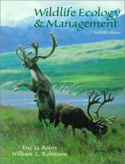 Wildlife ecology and management by Eric G. Bolen, William Robinson