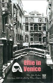 Cover of: Effie in Venice: Mrs. John Ruskin's Letters Home, 1849-52
