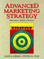 Cover of: Advanced marketing strategy: phenomena, analysis, and decisions