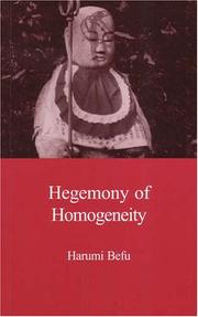 Cover of: Hegemony of homogeneity: an anthropological analysis of "Nihonjinron"