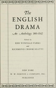 Cover of: The English drama: an anthology, 900-1642.