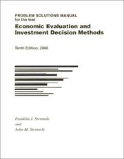 Economic evaluation and investment decision methods by Franklin J. Stermole