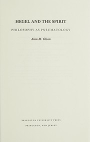 Hegel and the spirit by Alan M. Olson